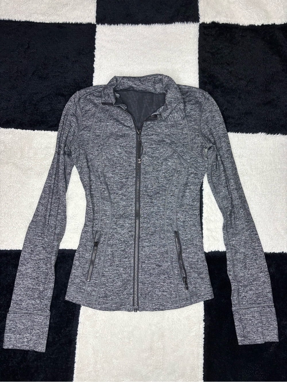 lululemon athletica Heathered Gray Zip-Up define Jacket